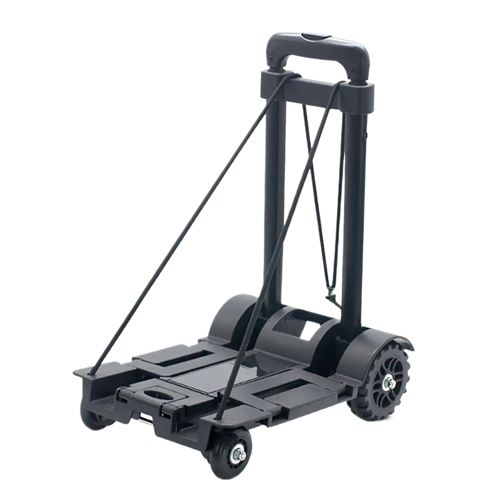 LKLNKVL Handcart, Load Capacity 35kg/77lbs, Expandable Chassis, Suitable for Shopping/Camping/Moving(Black)