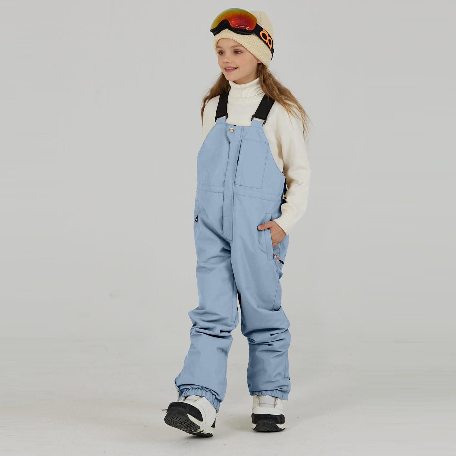 Generisch Pantalon de ski pour enfants : pantalon de neige garçon imperméable combinaison de neige grandes tailles pantalon d'hiver long pantalon de snowboard combinaison de ski thermique combinaison