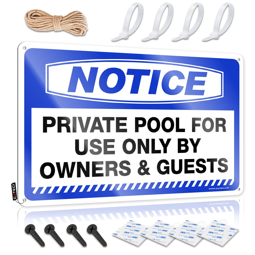 Poster Nice Square Notice Private Pool For Use Only By Owners & Guests For Room - Outside Decor Customizable(30X40CM)