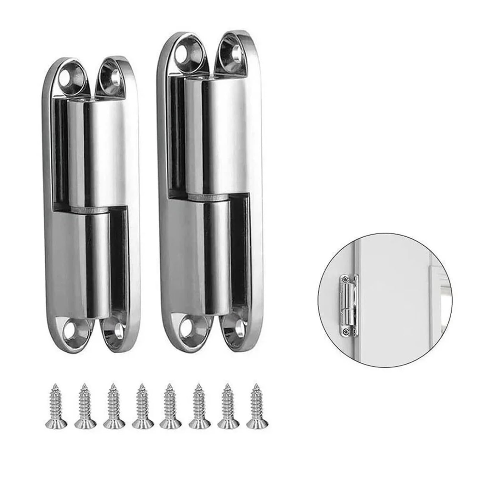 Cerniere Invisibili per Porte 2 Pezzi Cerniera Staccabile Scatola elettrica Industriale Cerniera Porta Armadio Staccabile in Lega di Zinco Argento Armadio Cerniera 180 Gradi mobili(60mm)