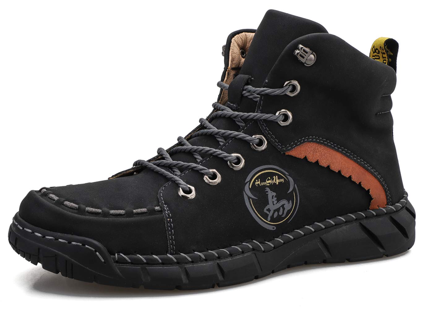 Honeystore Men's Boots Lace-up Booties British Plus Size Motorcycle Shoes