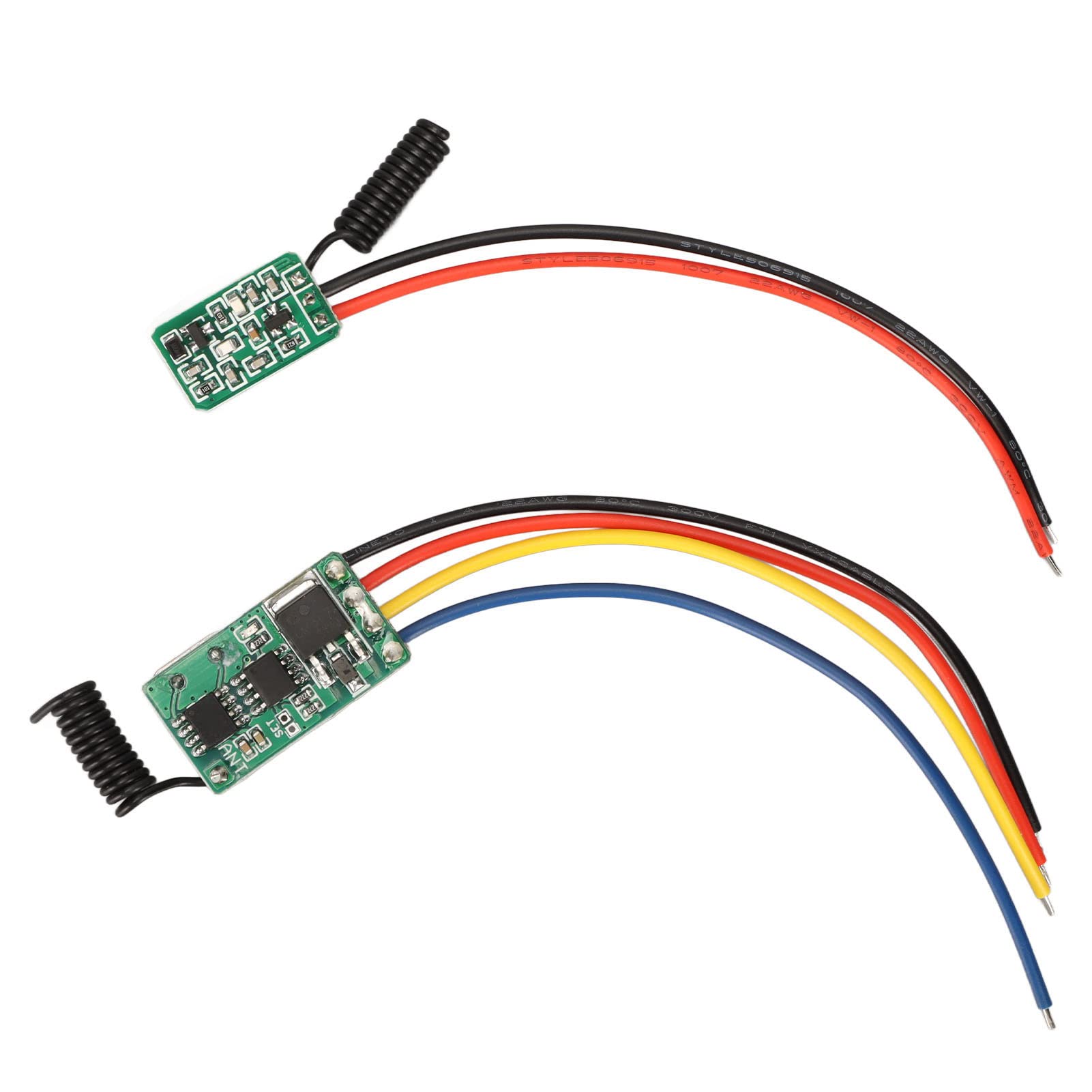 Jectse Commutateur de Télécommande RF 433 MHz, Récepteur DC6 V 36 V, émetteur DC5 V 24 V, Module Superhétérodyne PCB Miniature avec Haute sensibilité, pour Murs, Sols, Portes, Maison