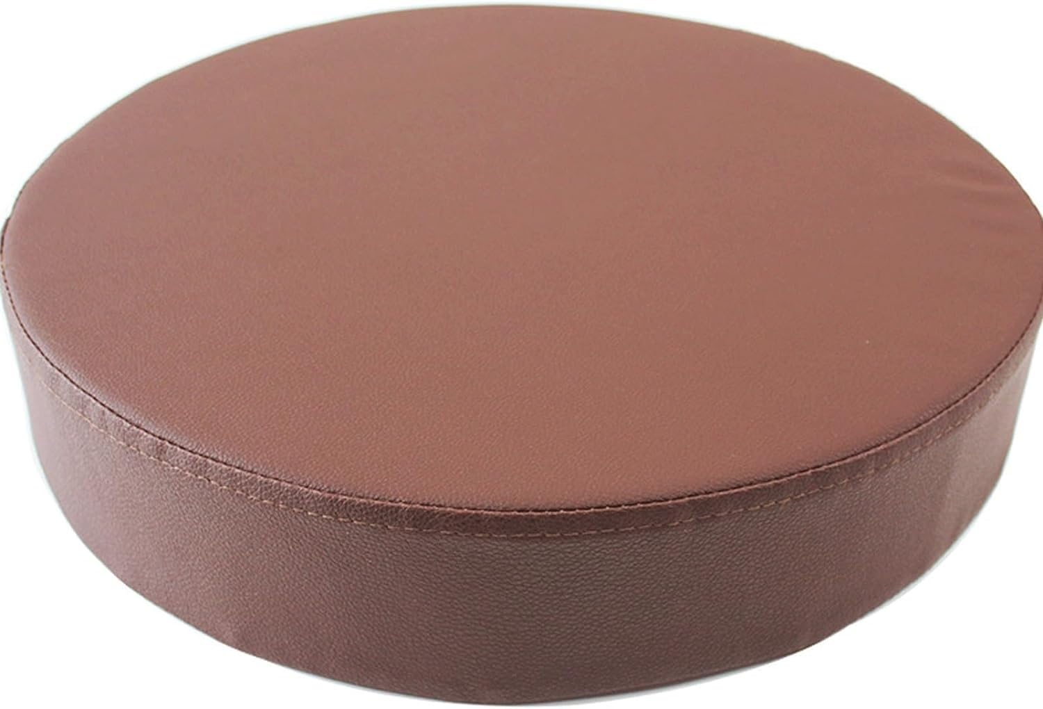 BLLMTEAR Round Seat Cushions for Stools 14/16/18/20" - Artificial Leather Chair Cushion - Memory Foam Chair Pads ﻿for Outdoor Furniture for Office Kitchen Dining(Deep brown,17.7x2in/45x5cm)
