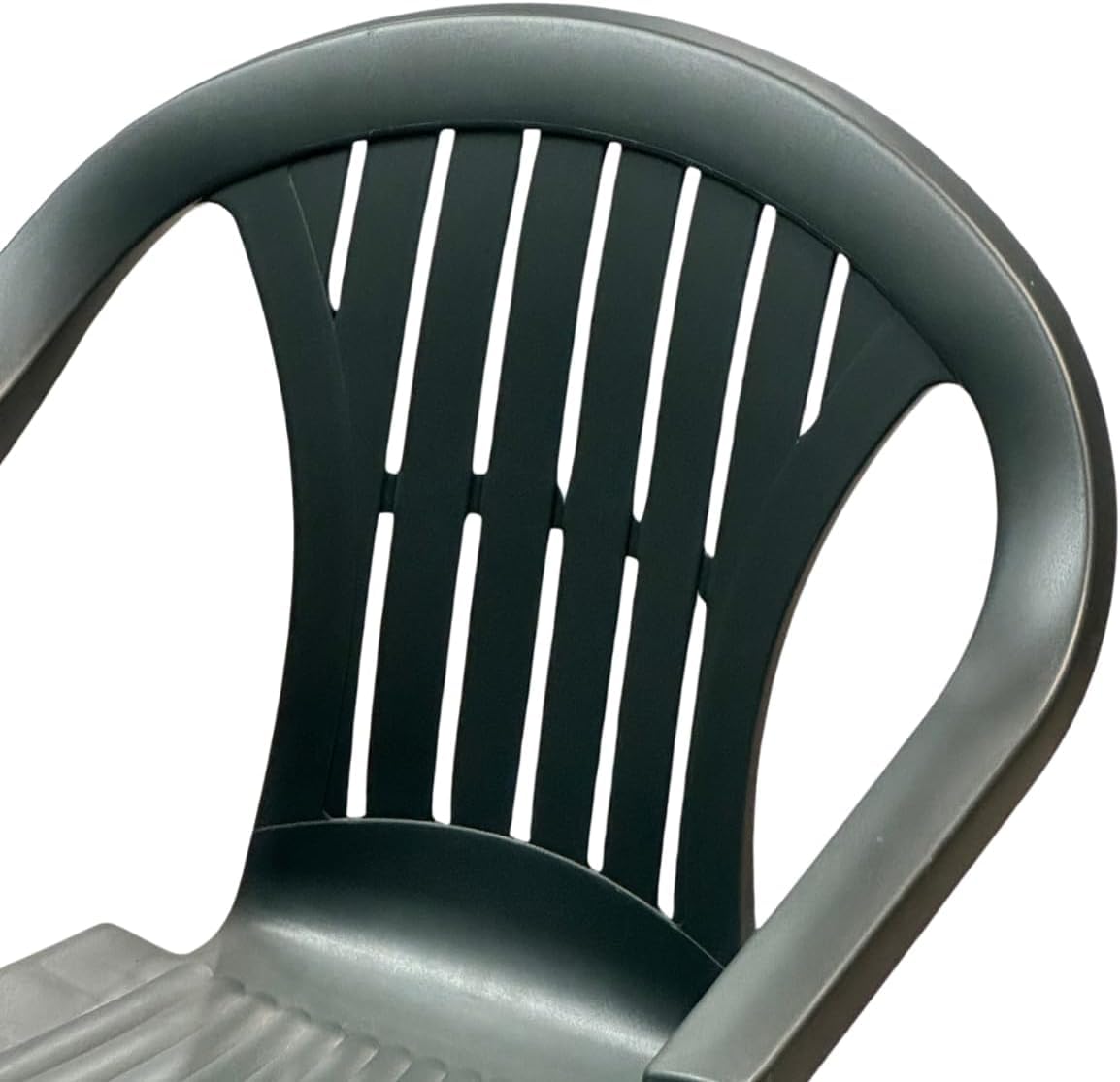 Tomaino - Chaise De Jardin en Plastique Monobloc - Lot de 6 Chaises pour Extérieur en Résine Empilables, Accoudoirs (6, Vert) …
