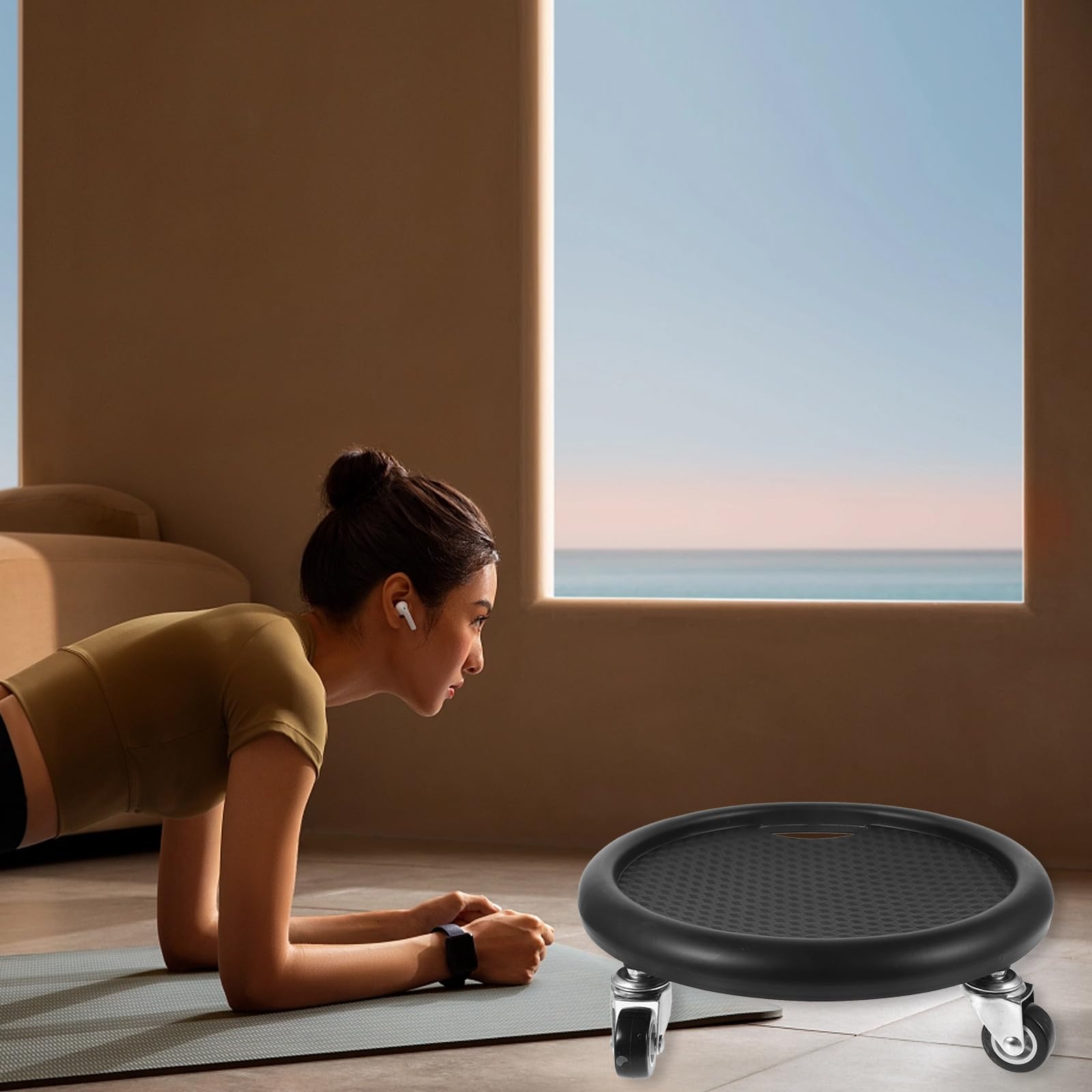 Discos Deslizantes para Ejercicio Abdominal Almohadilla, Equipo de Fitness Portátil y Silencioso, Disco Abdominal Negro Tamaño Mediano para Entrenamiento en Casa y Color Aleatorio