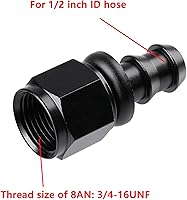 Vista 9 de Ucreative 8AN 90 Degree Push Lock Hose Fitting End Black 4PCS