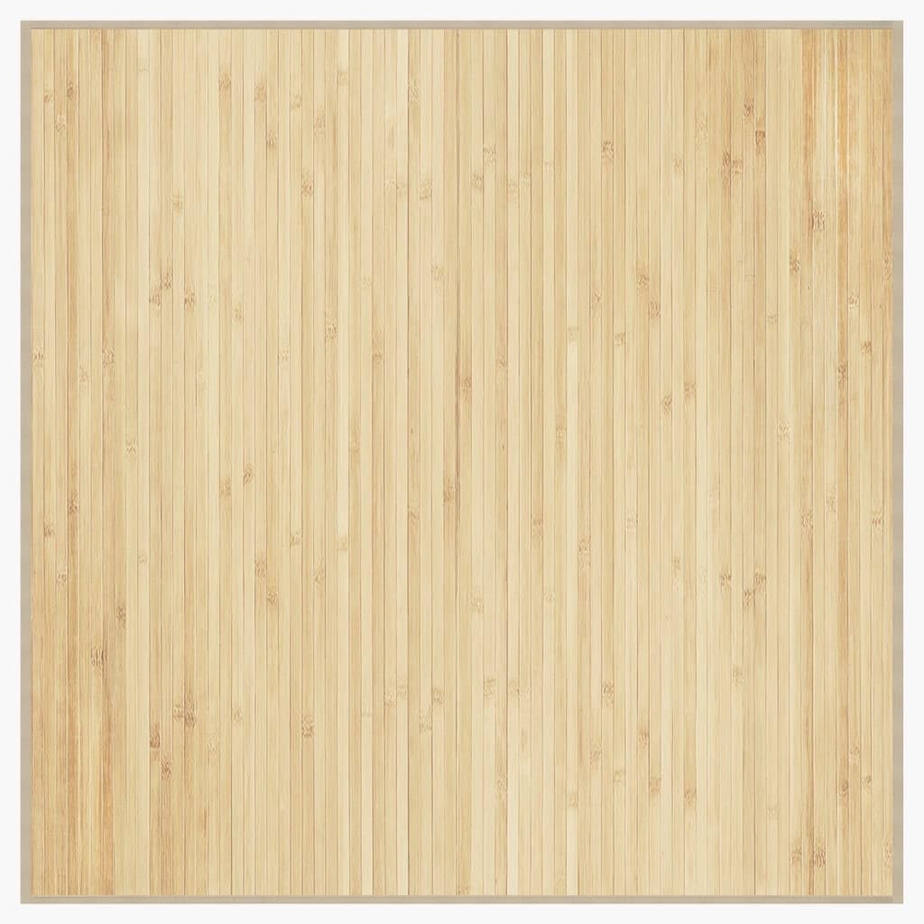 Tapis en bambou - 100 x 100 cm - Carré - En bambou véritable - Antidérapant - Aspect naturel - Revêtement de sol décoratif - Naturel clair
