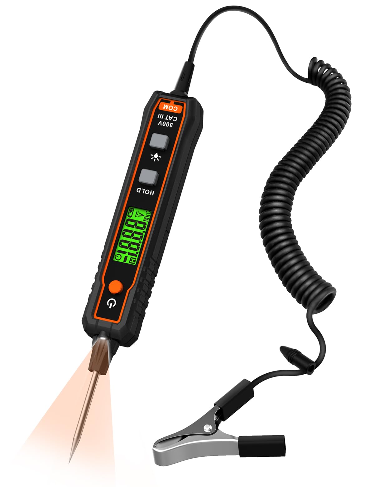 Automotive Circuit Tester,POROMETISTO VT01A 0.8V-100V DC Smart Test Light Automotive Fuse Tester with Flashlight and LED Display,Voltage Tester Pen