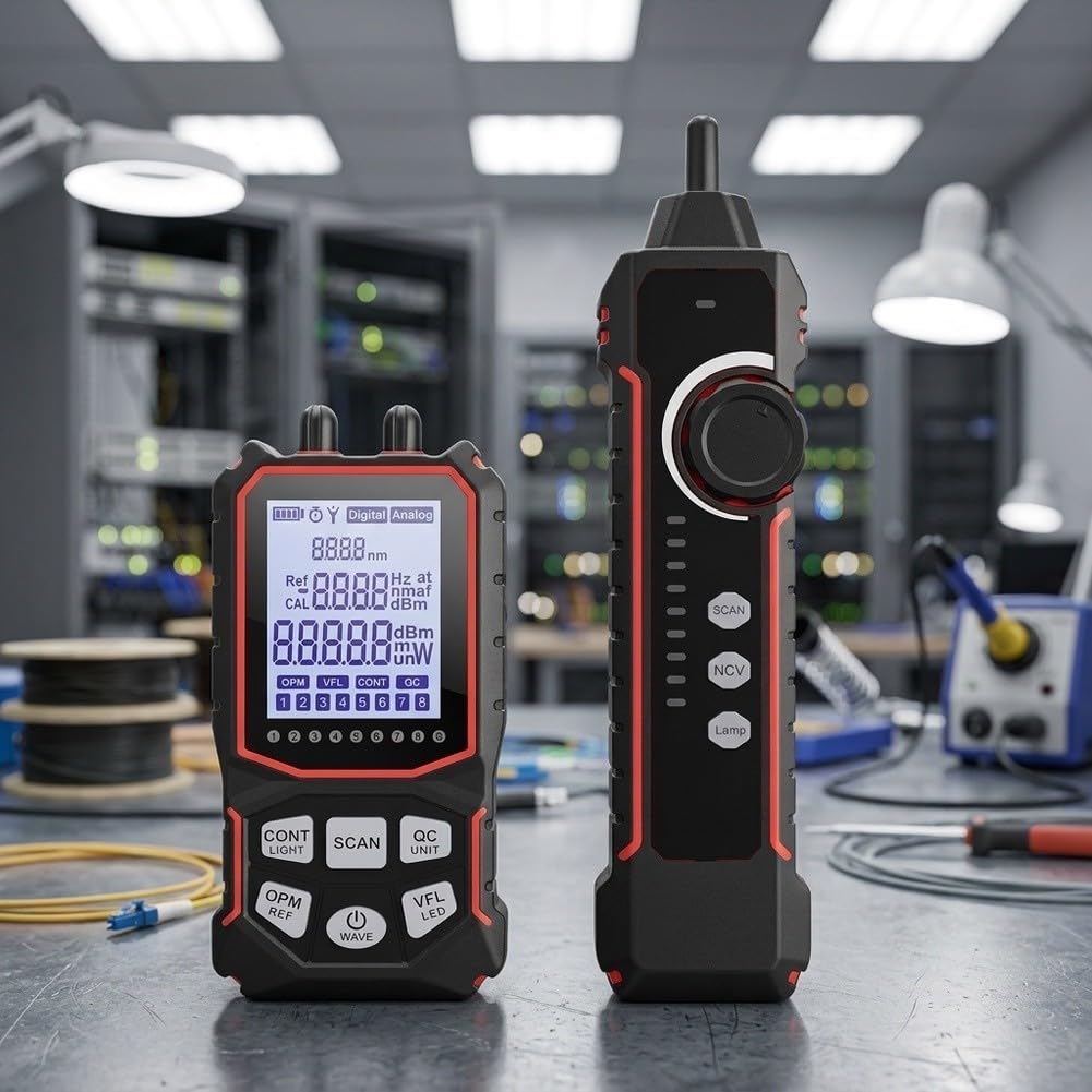 NF-918S Glasfasertester mit OPM & für vfl - PoE Spannungsprüfung für rj45 Kabeltester - 60V Schutz Typ-C