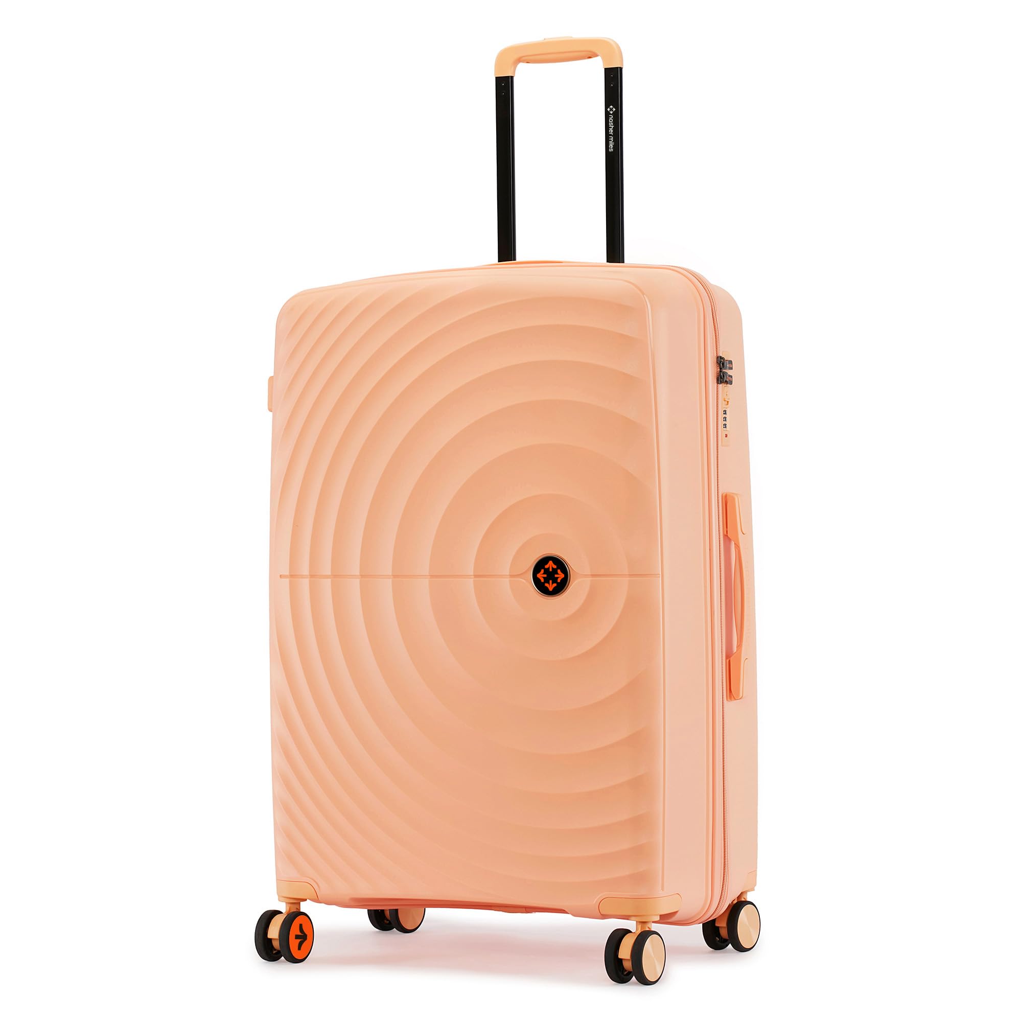 Polypropylene Spinner Seattle Hard-Sided Check-in Luggage 28 inch | 75cm | 8 Wheels Large Trolley Bag for Travel | Suitcase (Peach)