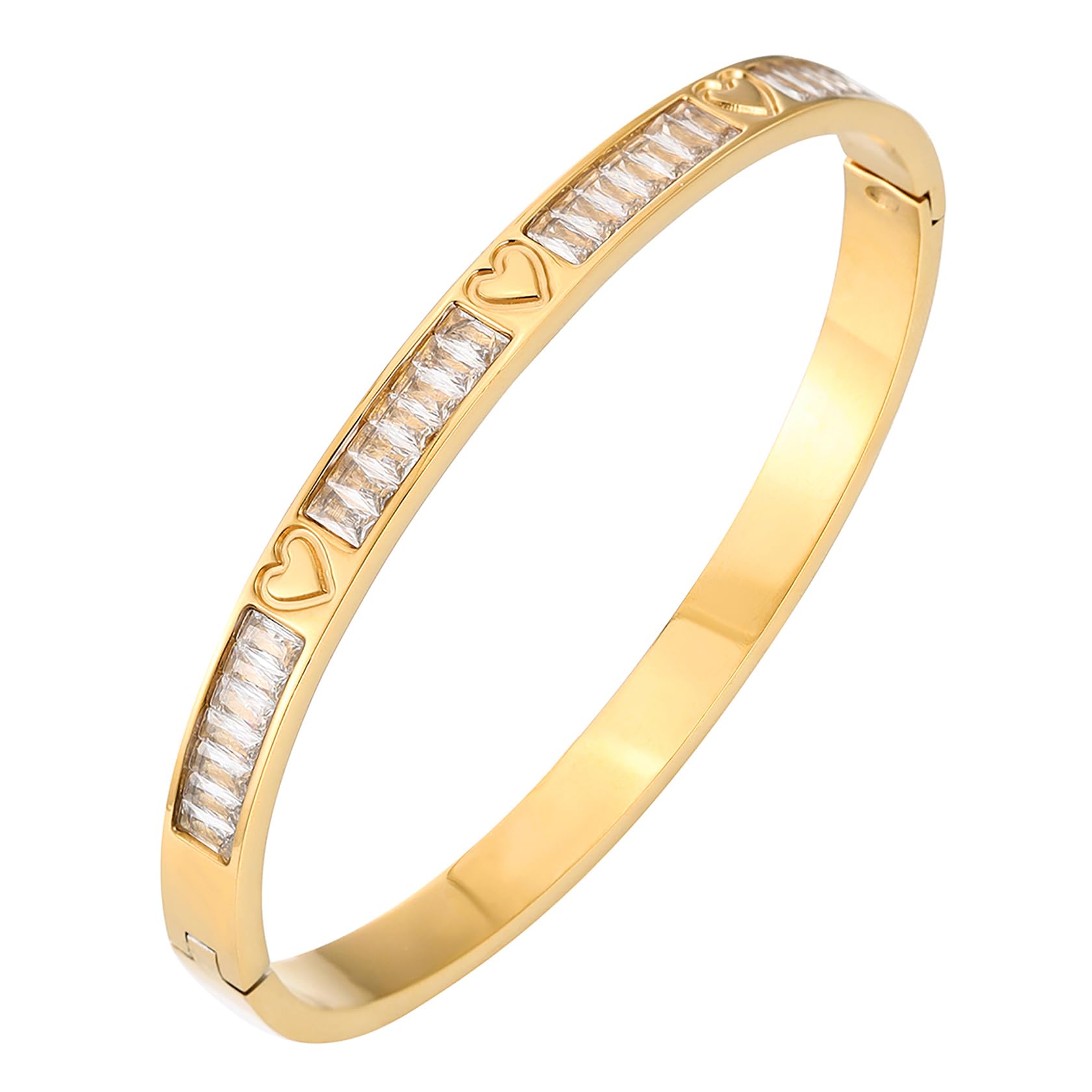 MILAKOO Bracelet for Women Titanium Heart Bangle Popular Gifts for Girlfriend Mom Wedding Love Bracelet