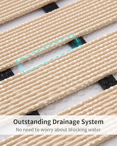 Miniatura 3 de PADOOR Alfombrilla de Ducha Antideslizante, Alfombrilla de Bañera Resistente Enrollable de Drenaje Rápido Alfombrilla de Bañera Sin Ventosas para