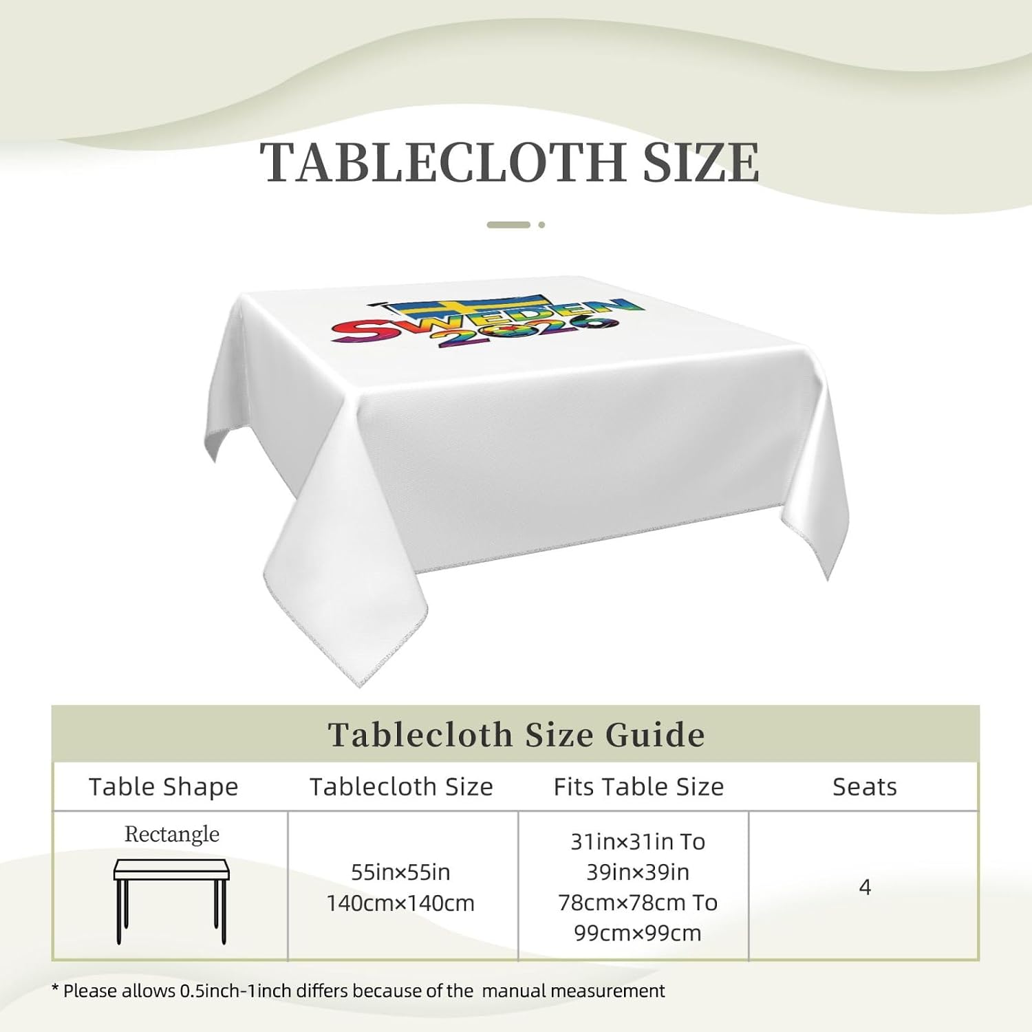 Sweden Graphic Football Party Tablecloth, Soccer Cup 2026 Match Table Cover Soccer Fans Table Cloths,Sweden Flag TableCover