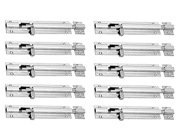 WSK Stainless Steel Tower Latch Bolt 6 Inch for Door and Window Fittings 10 Pcs Hardware Latch DS304-010