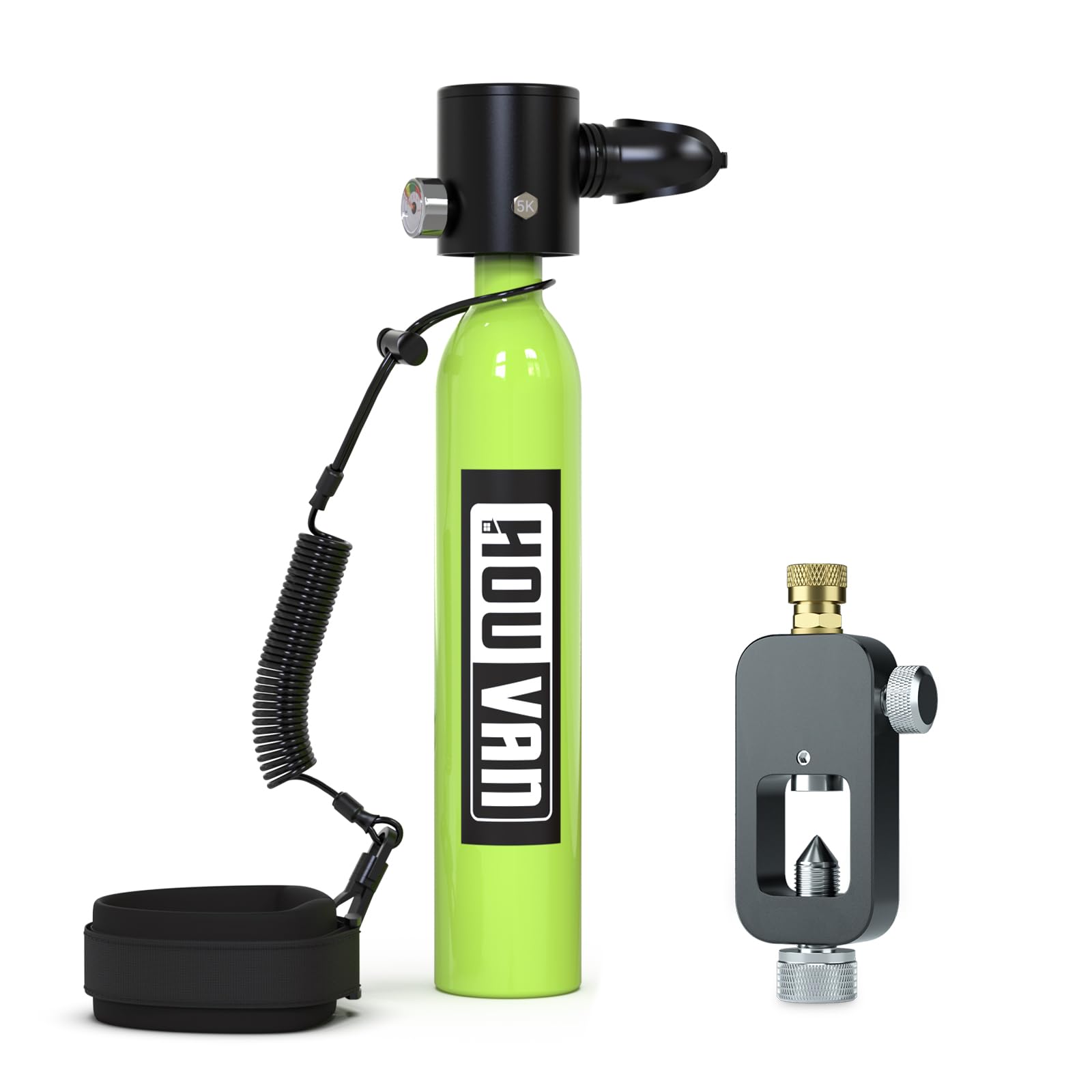 Mini Scuba Tank 0.5L Capacity Inflatable Diving Tank DOT Certified Up to Support 10 Minutes of Underwater Breathing Portable Scuba Tank up to 33feet for Underwater Work/Underwater Recreation