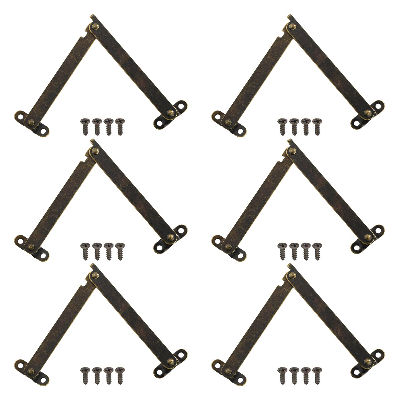 Msioytog Multicolor Strong Miniature Lid Hinges Not Erosion Quiet Operate 6Pcs For Decorative Wood Box Jewelry Storage Smooth Opening Lid Joint