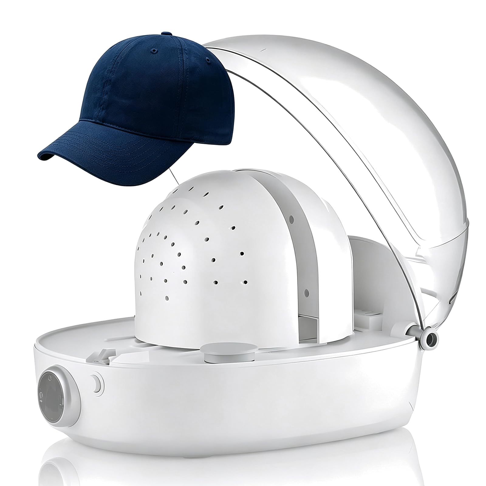 Pulitore Automatico 3 In 1 Per Cappellini Da Baseball, Asciugatrice A Vapore A 360°, Serbatoio Dell'acqua Da 250 Ml, Doppia Asciugatura A Caldo E A Freddo, Ciclo Di Funzionamento