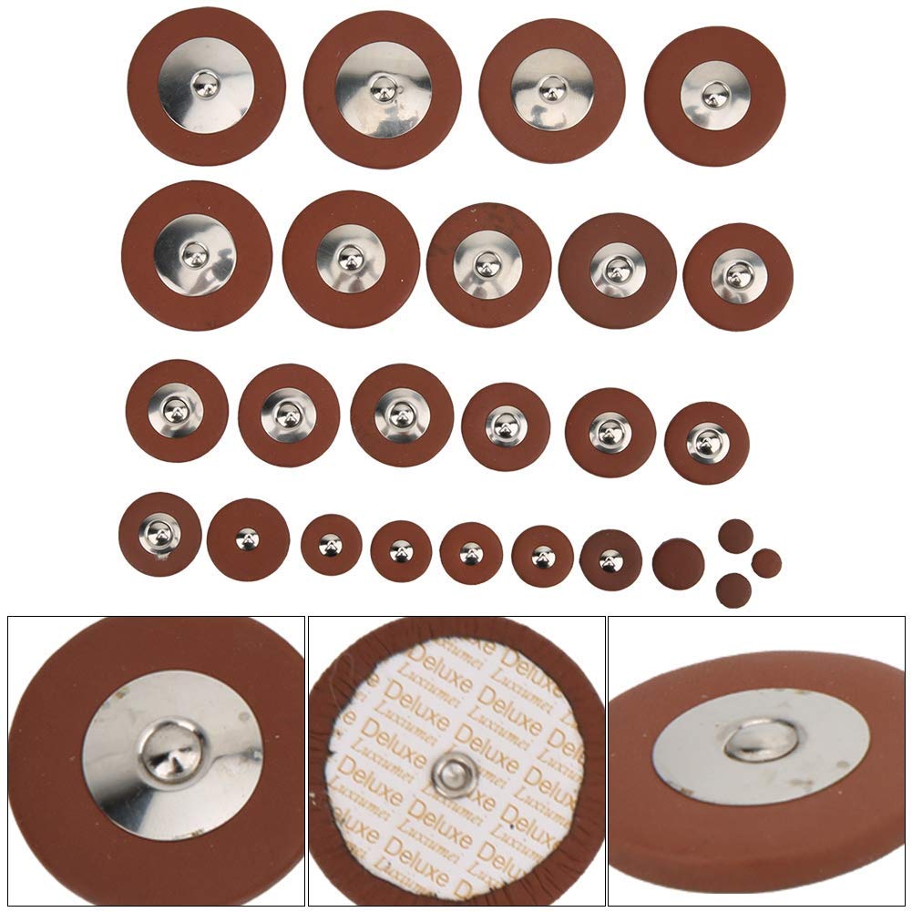 Set di 26 Pezzi Pad in Pelle per Sax - Cuscinetti di Ricambio Multi Formato per Sassofono Contralto