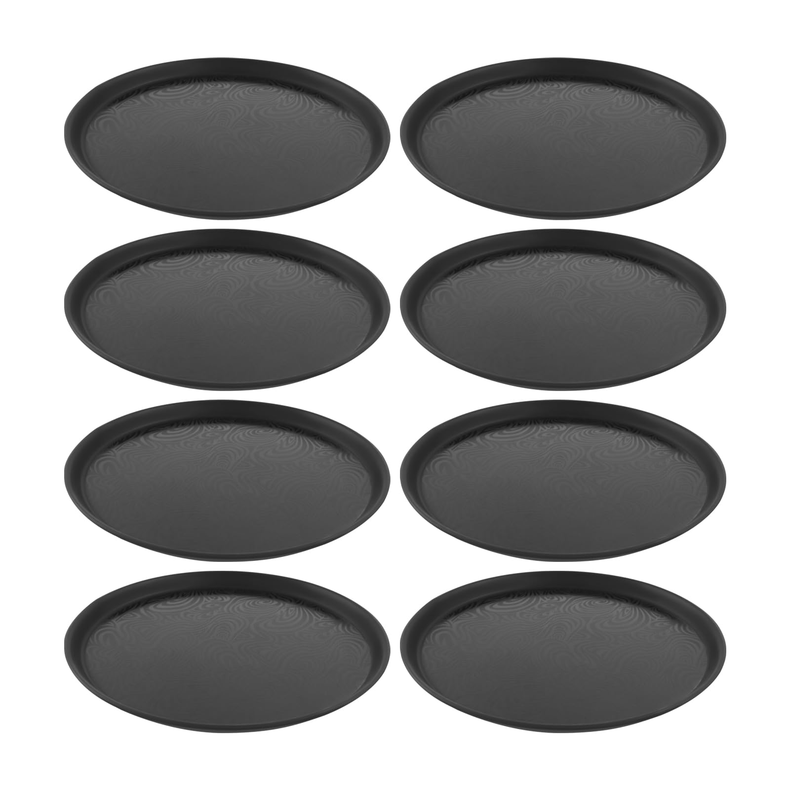 Juego de 8 bandejas redondas de 35 cm de diámetro, bandeja decorativa antideslizante para restaurante, bar, catering.