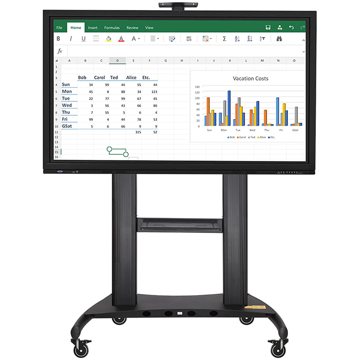 BNFD TV Floor Stand On Wheels For 60-100 Inch LED OLED LCD Plasma Flat Curved Screens Height Adjustable Max.Made Of Aluminum Alloy, VESA 1000x600mm Up To 136.4KG