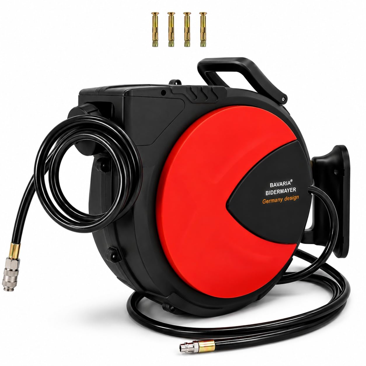 Avvolgitubo Aria Compressa Automatico 20+2 Metri 20 Bar 290 PSI Attacco Rapido 1/4" Avvolgitore Tubo Compressore Orientabile 180° da Parete per Officina Garage