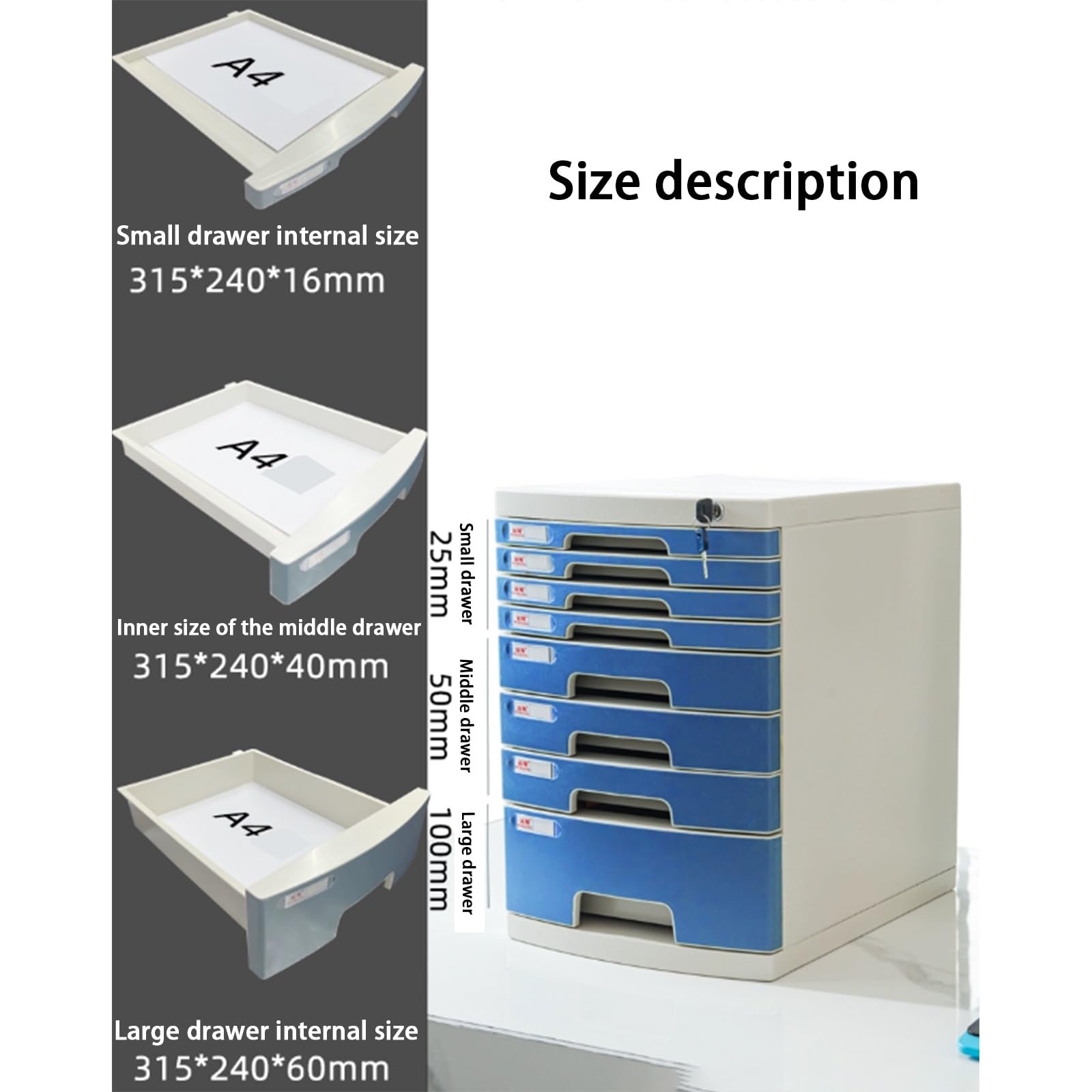 Raccoglitore per documenti in plastica con 12 cassetti, per casa e ufficio, ideale per archiviare e nizzare documenti