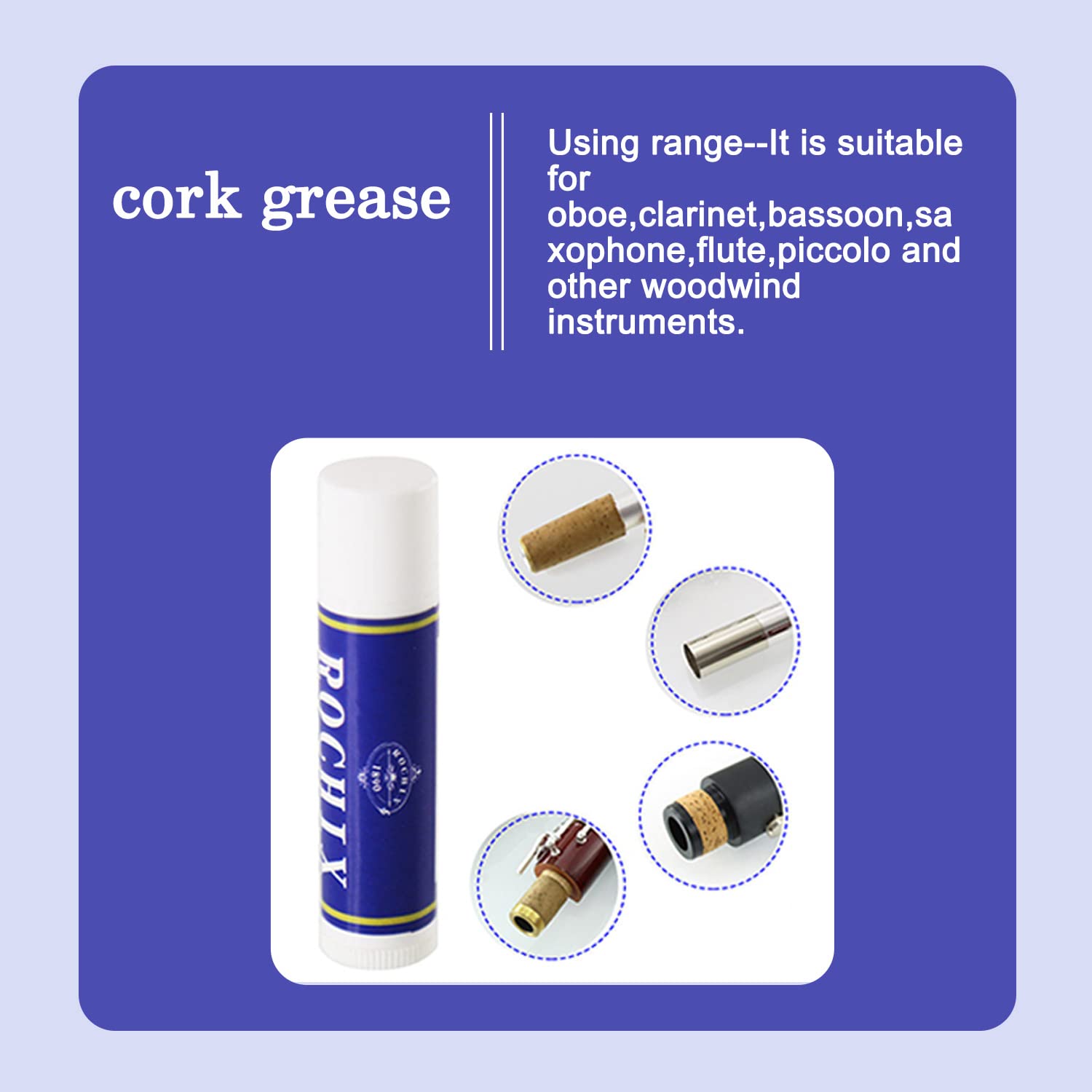 Oboe Cleaning Kit, Oboe Cleaning and Maintenance Kit, Oboe Swabs, Cork Grease, Absorbent Paper, Powdered Paper, Thumbtacks - Image 3