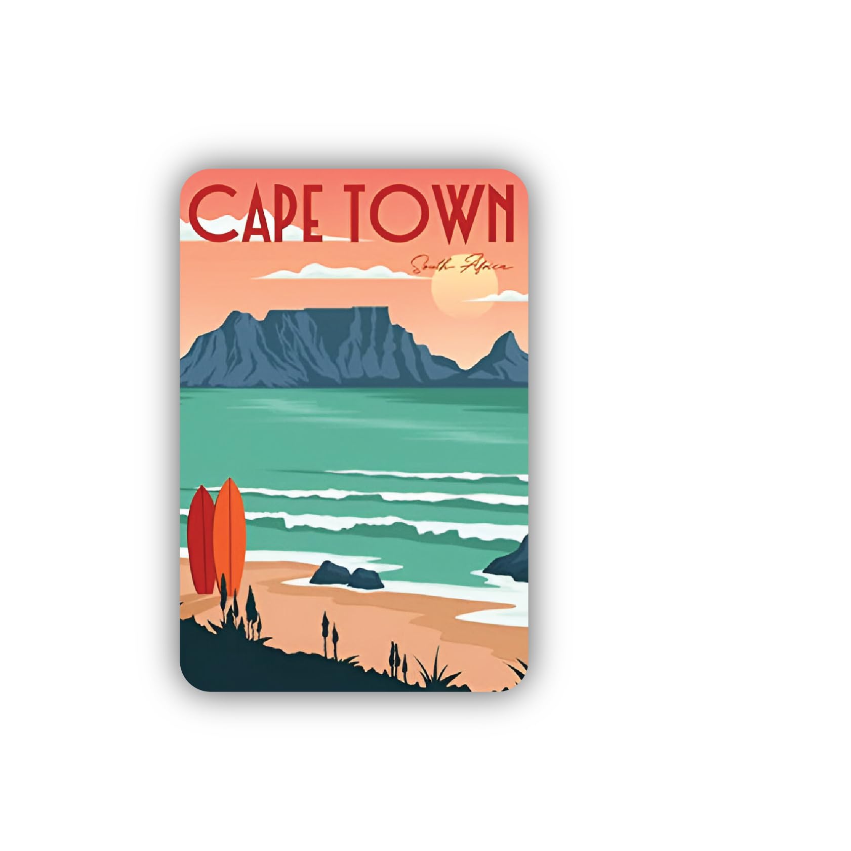 Cape Town South Africa Fridge Magnet Souvenir for Kitchen Decors Home/Refrigerator Doors Office Door Decors Travel Gift L X H 2 X 3 Inch