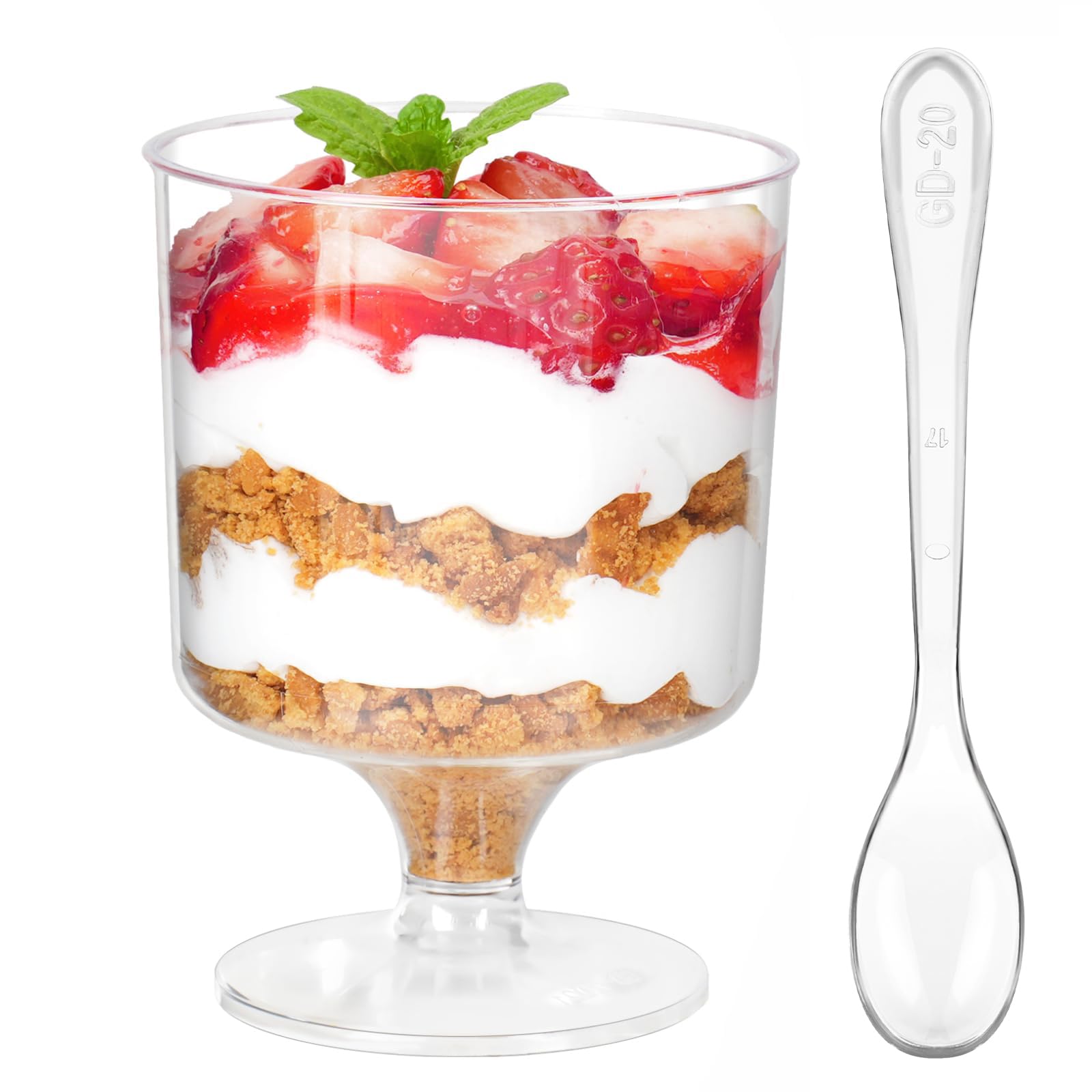 Amazon | Zezzxu 40個パック 5オンス ミニデザートカップ スプーン付き