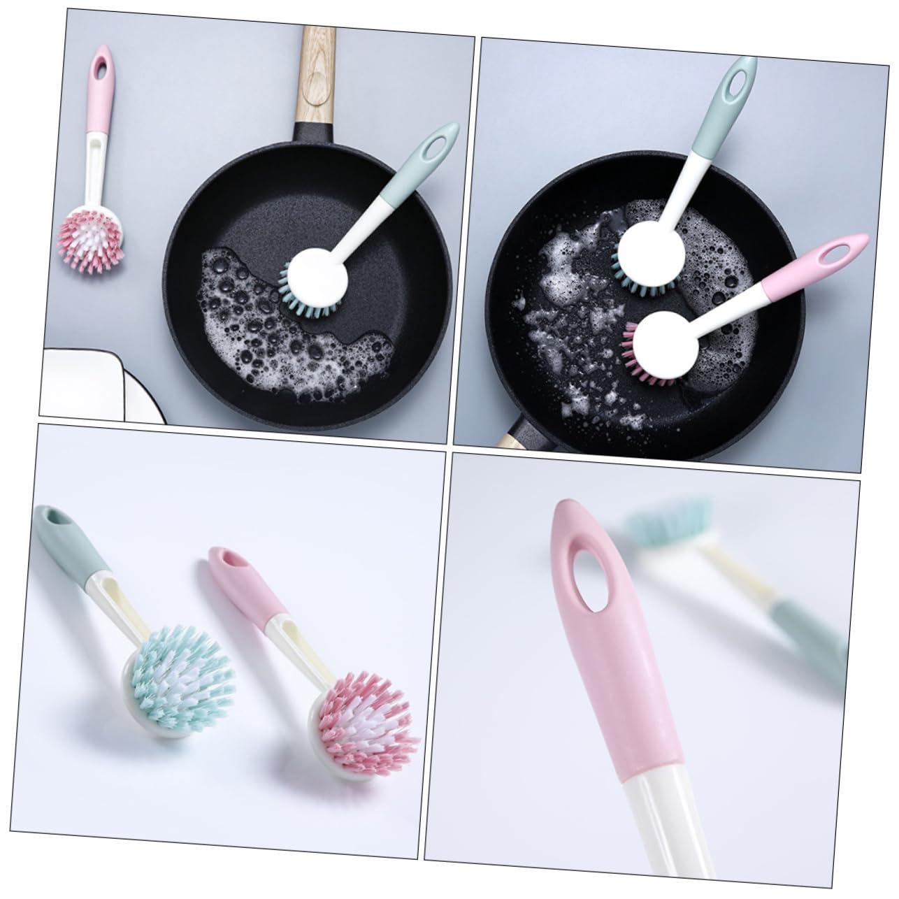 Beaupretty 6piezas Cepillo De Limpieza De Cocina Multiusos Mango para Fregadero y Utensilios Color Aleatorio
