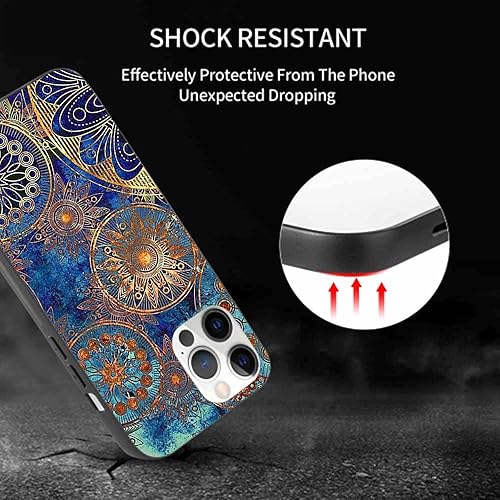 Miniatura 6 de Funda de pintura circular compatible con iPhone 13 Pro Max de 6.7 pulgadas con diseño de pintura circular