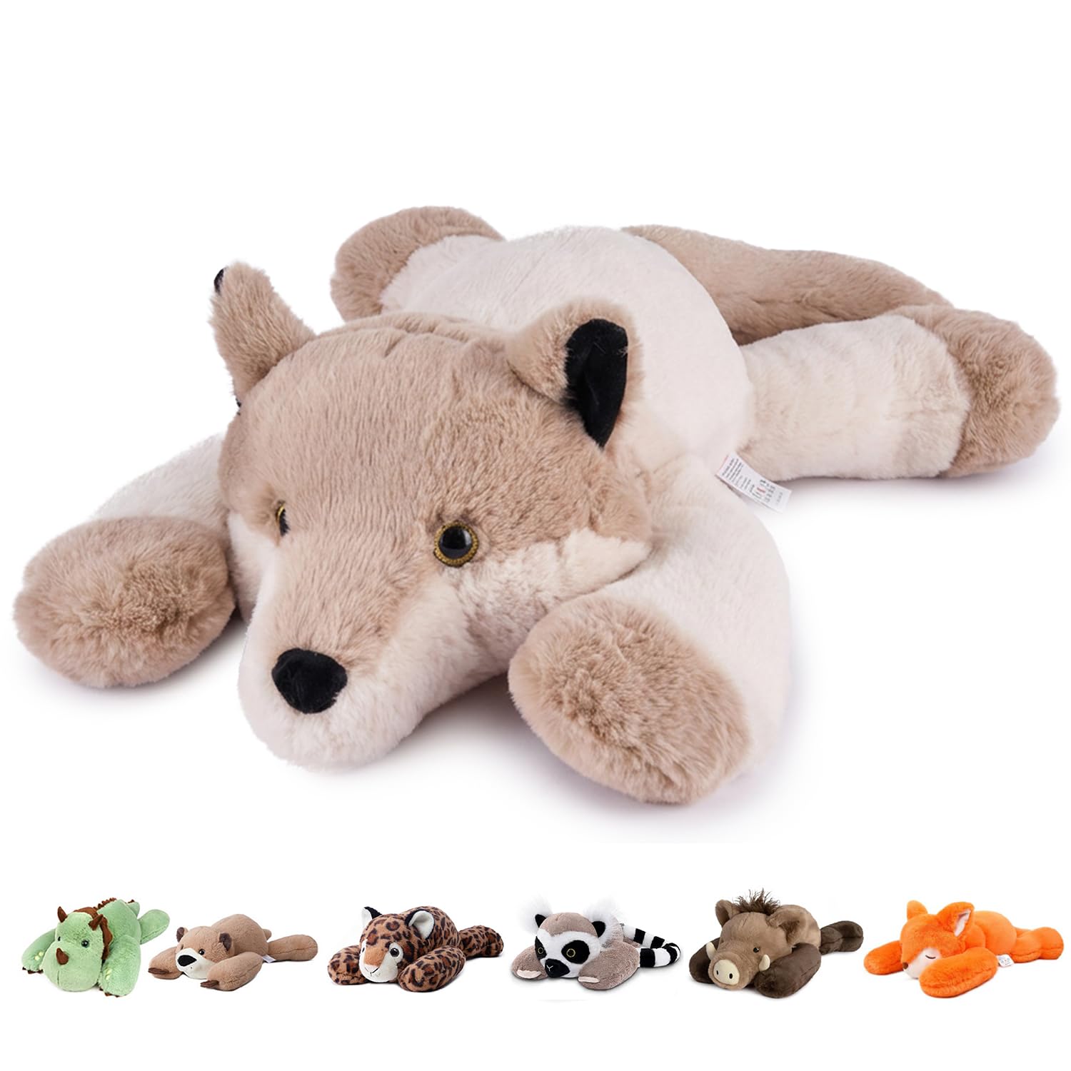 Niuniu Daddy Wolf Weighted Stuffed Animal, Plush Pillow for Kids and Adults