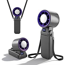 Handheld Portable Turbo Fan with Ice Cooler, Speed (1-199) Rechargeable Personal Fan,Powerful Mini Personal fan for Travel, Outdoor, Beach &amp; Makeup