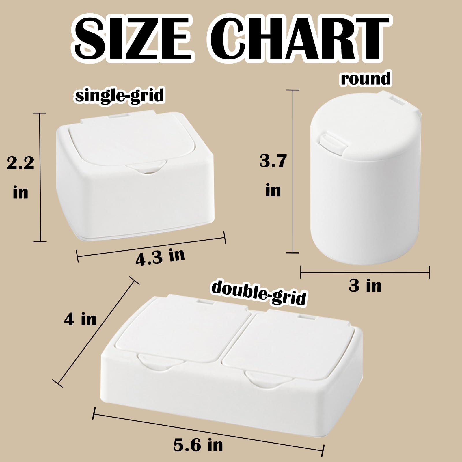 SAGUD 3pcs Cosmetic Cotton Pad Holder Plastic Qtip Holder Dispenser Set Push-on Multifunction Home Bathroom Storage Canister Floss Container with Lid, White