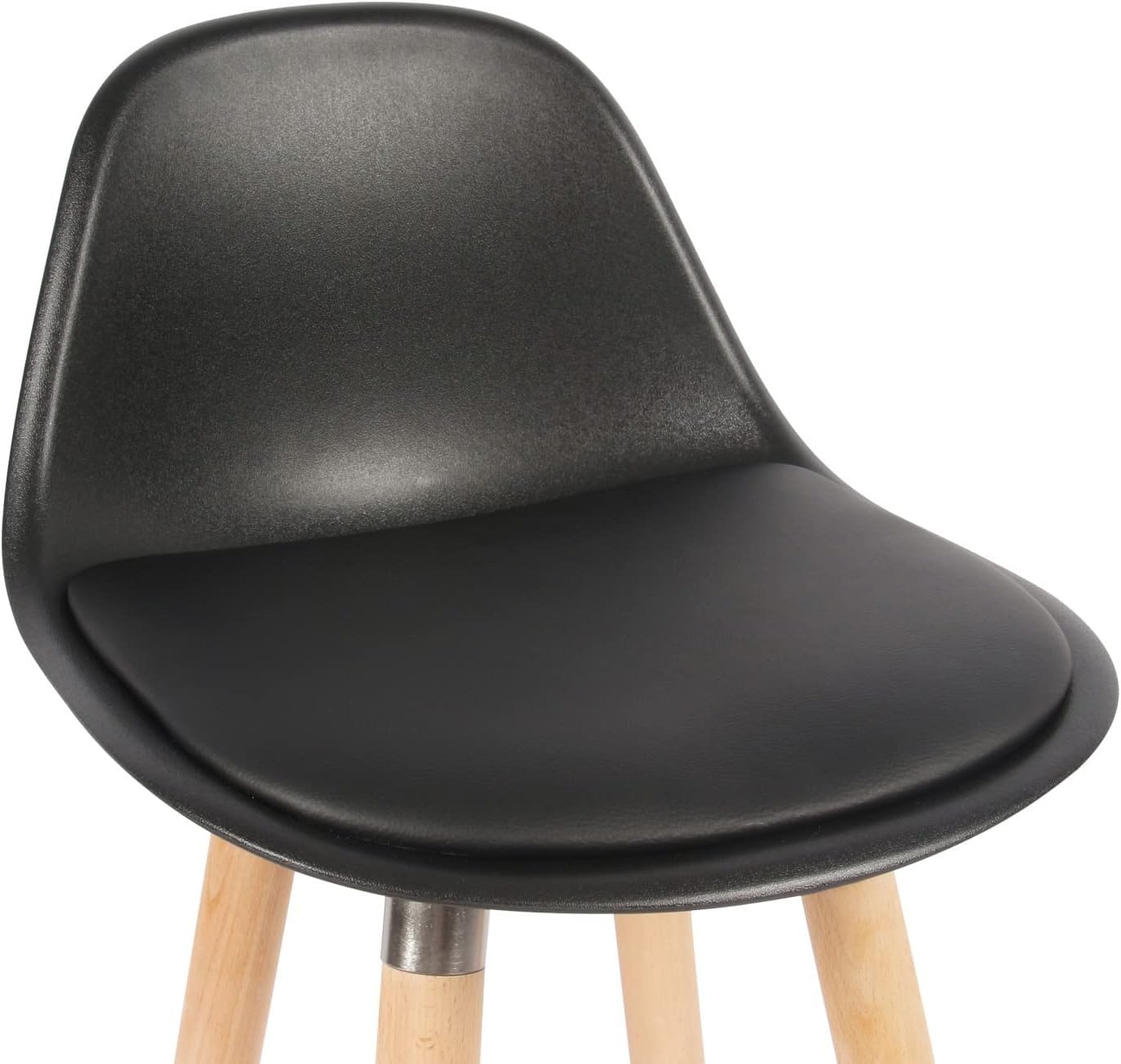 Box and Beyond Juego de 4 Taburetes de Bar de Madera, Silla Alta para Bar, Silla de Cocina - Altura 91 cm - Taburete Negro con Reposapiés