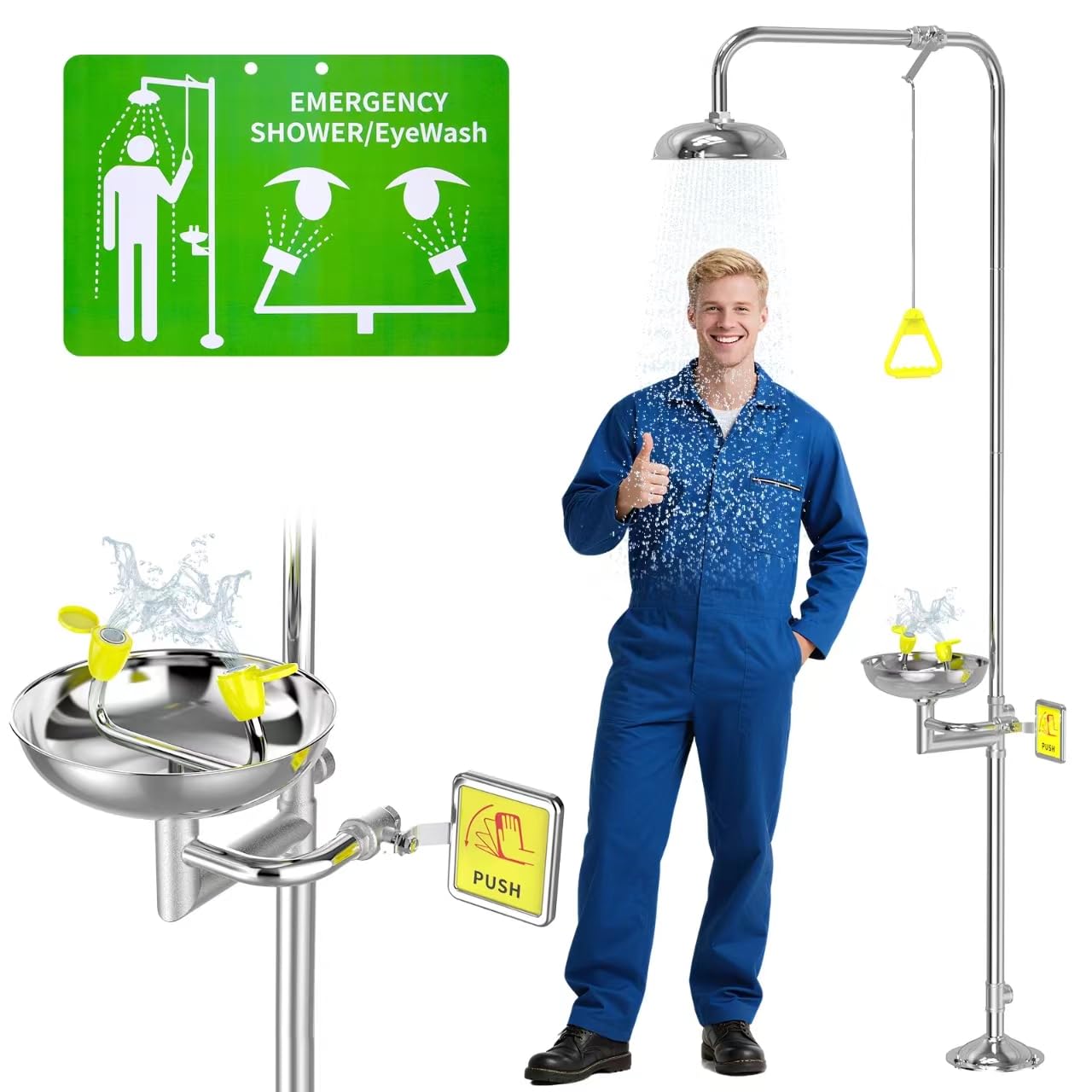 Stainless Steel Eye Wash Station - Emergency Eye Irrigation -7 Stainless Steel Eye Wash Station - Emergency Eye Irrigation -7