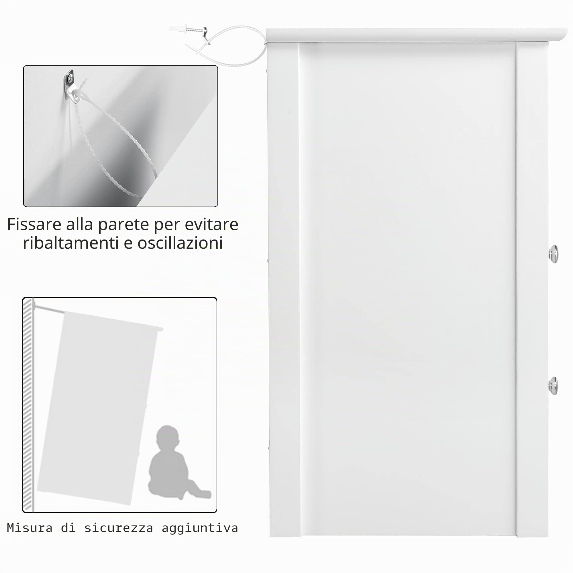 Yaheetech Comodino Camera da Letto con Cassetti 40 x 35 x 60 cm Tavolino Lato Bianco Cassettiera Moderno Organizzatore Porta Oggetti