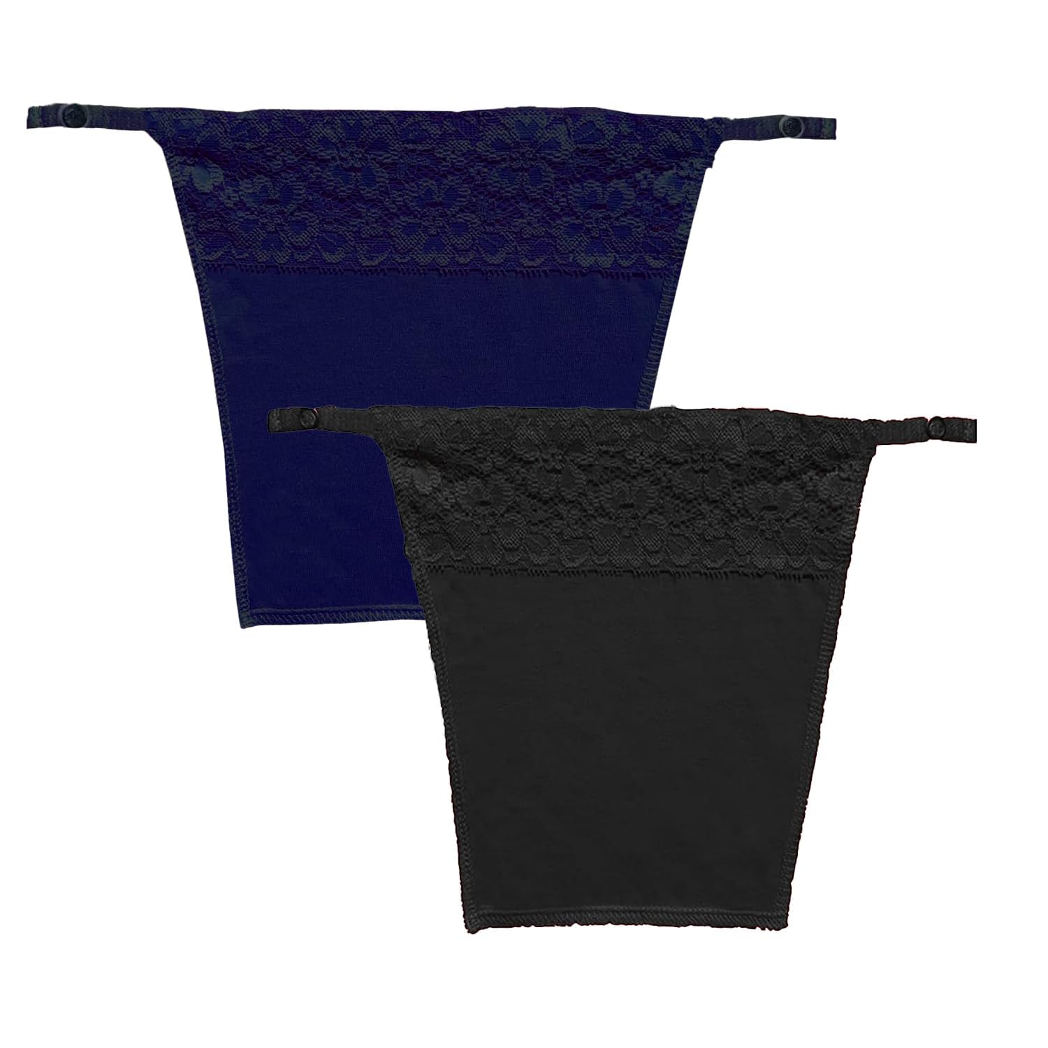 Vikimo Cotton Clip-on Mock Whole Lace Pattern Camisole Cami Secret | Clip On Mock Lace Cami Secret Cleavage Cover Feel Confident with Cover Up for Deep Neck (Free Size) Set of 2