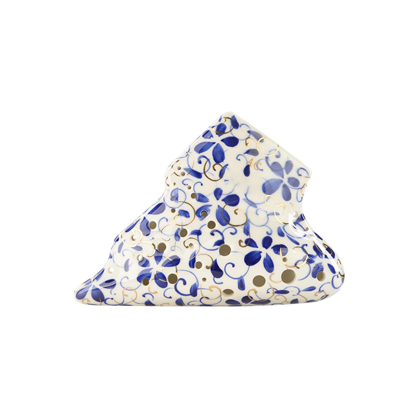 Ocarina De Tres O Cuatro Tubos AC Alto C Instrumento De Viento De Porcelana Azul Y Blanca instrumento De Ocarina Para Adultos(Four tube)
