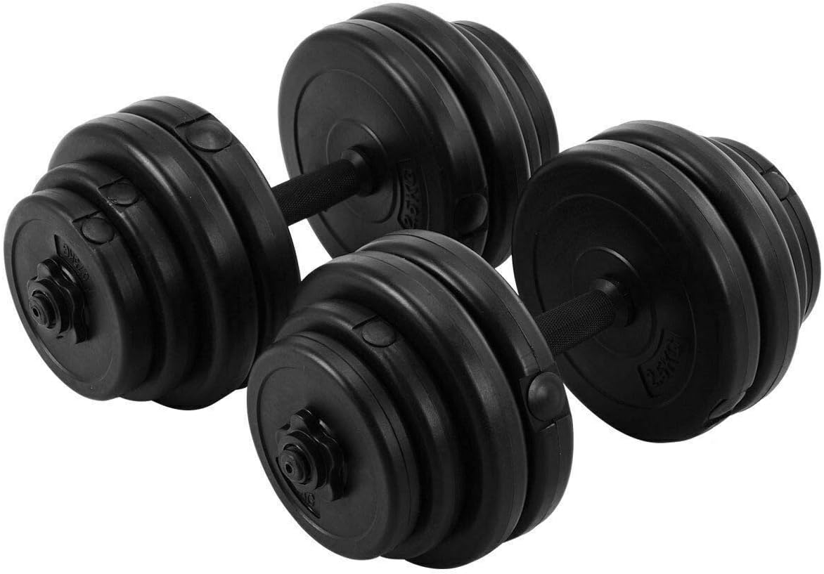 Magic Tech 64LB Weight Dumbbell Set Adjustable Cap Gym