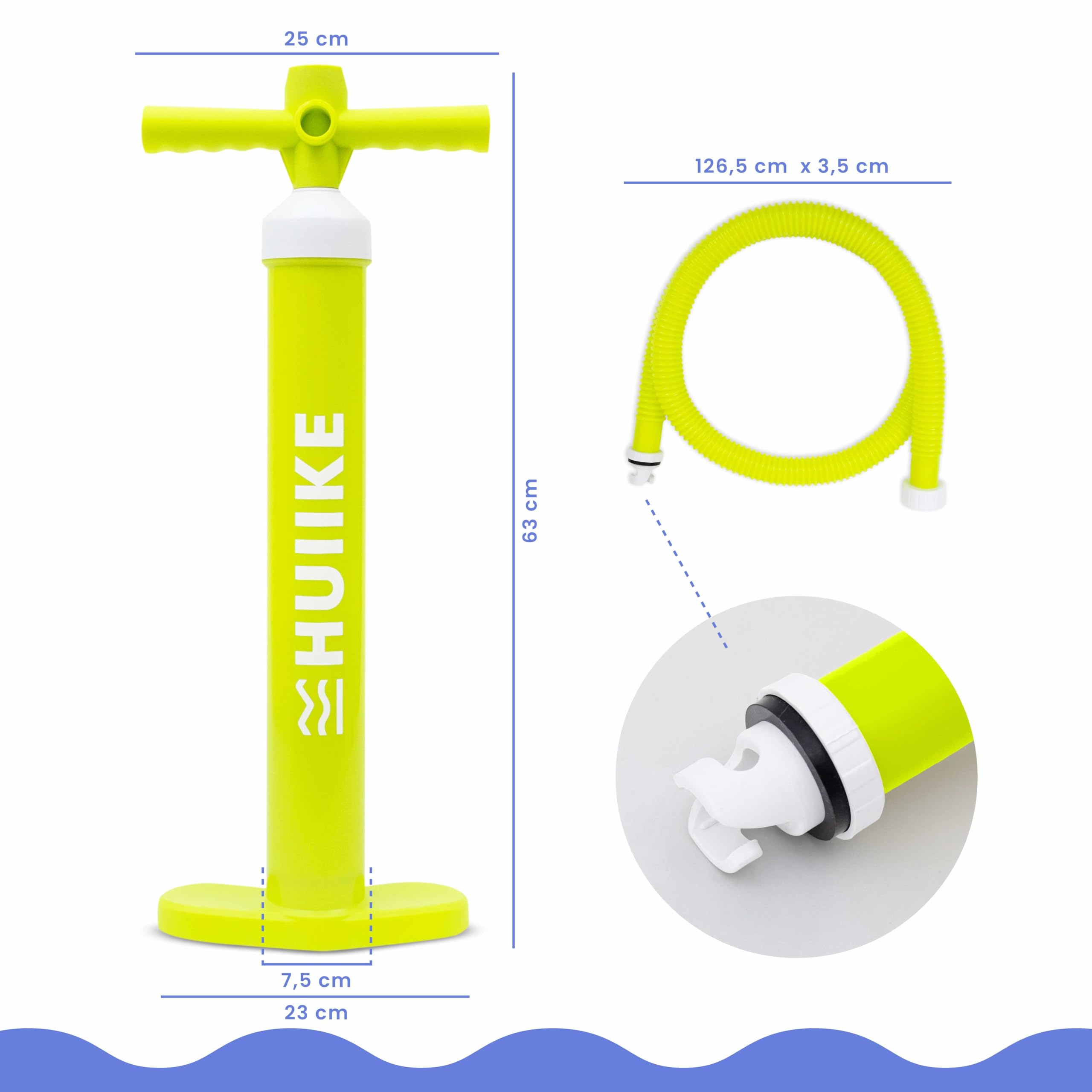 HUIIKE Pompa SUP Manuale con Doppia Azione Pompa per SUP 15 PSI, Gonfiatore Doppio Effetto Stabile | Accessori Stand Up Paddle, Handpump Tavola Gonfiabile | Manual Pump per Tavole Gonfiabile