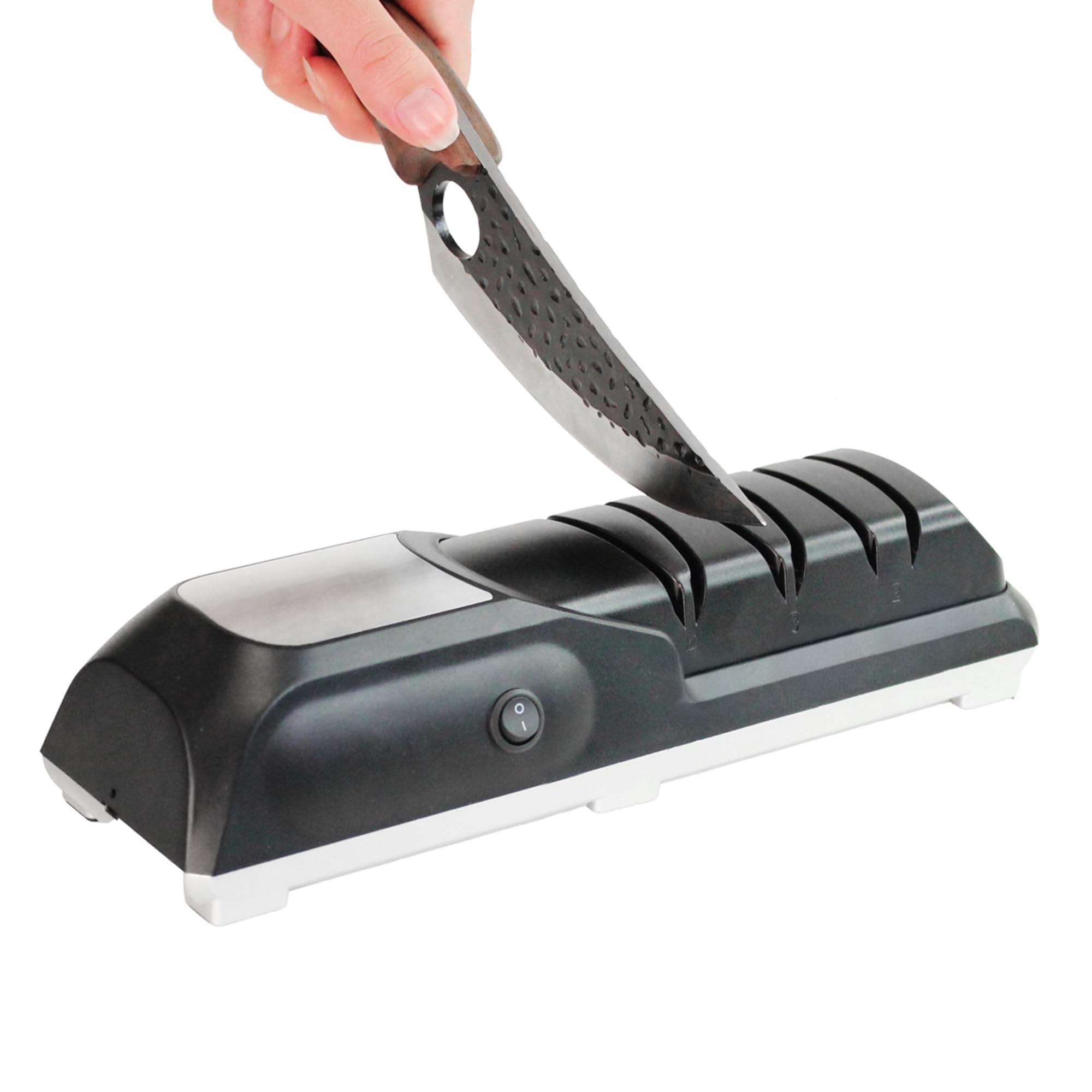 FISHTEC Aiguiseur Couteaux Rechargeable - Affûtage & Polissage Lames Acier et Céramique - 6 Disques Diamantés - Antidérapant - Nettoyage Facile - USB