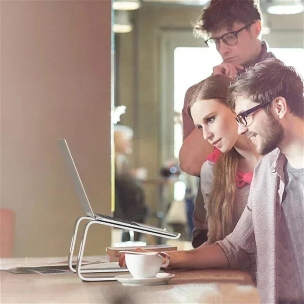 Supporto per Laptop Supporto for Laptop in Lega di Alluminio for scrivania, Supporto ergonomico for Laptop da 10"-16" Rialzo per Laptop(Silver)