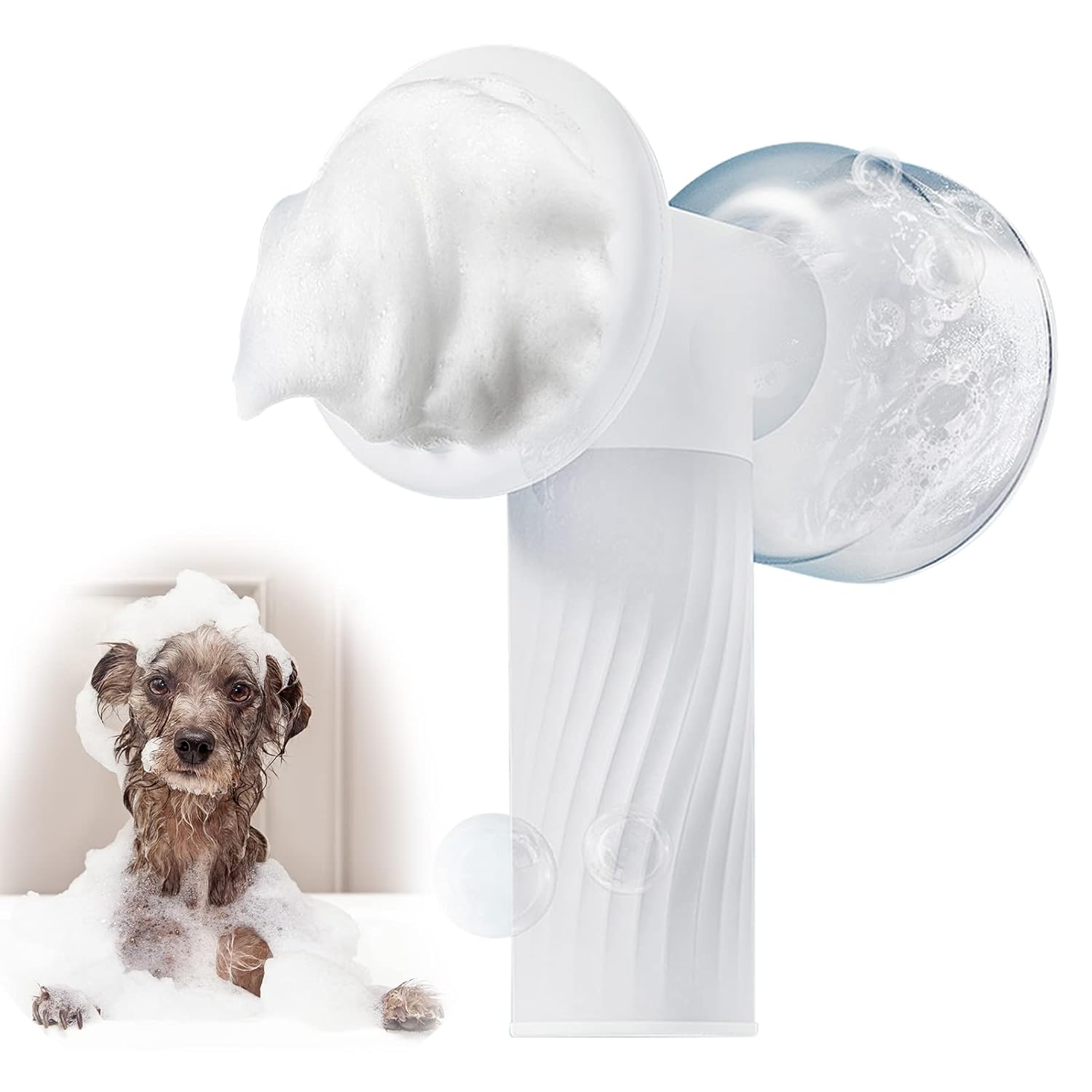 RICANK Dog Bath Brush Scrubber Automatic Foaming Dog