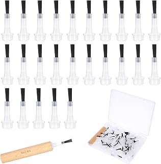 100 Pcs Nail Polish Brush Replacement Kit Disposable Nail Polish Brushes with Wooden Handle Dip Powder Liquid Replacement Brushes Soft Bristles Brush for DIY Nails Art Salon