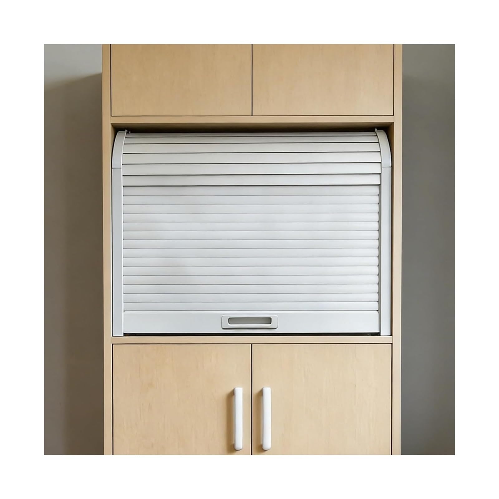 Accordion Folding Door Kit, Roll-Up Tambour Door Kit for RV Kitchen Cabinet Wardrobe DIY Install Handle Various Sizes(30x30in/76x76cm)