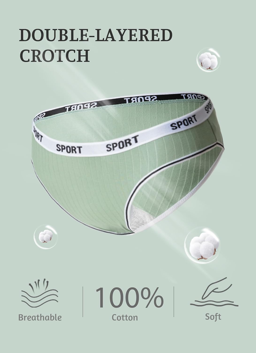 Womens Cotton Underwear Cotton Panties for Women Ladies Underpants High Cut Bikini Comfy Ladies Plus Size Multipack - Image 7