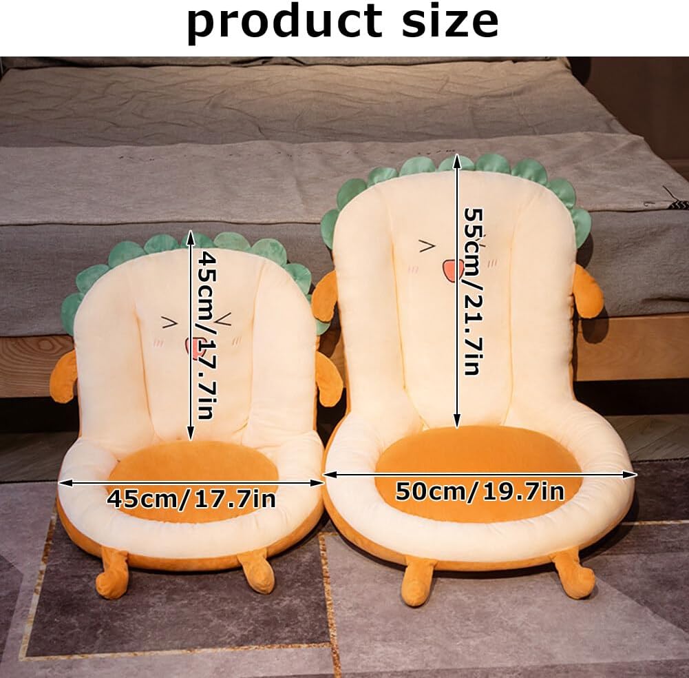 Cute Toast Seat Cushion with Backrest - Kawaii Office Chair Cushion - Soft Gaming Chair Cushion