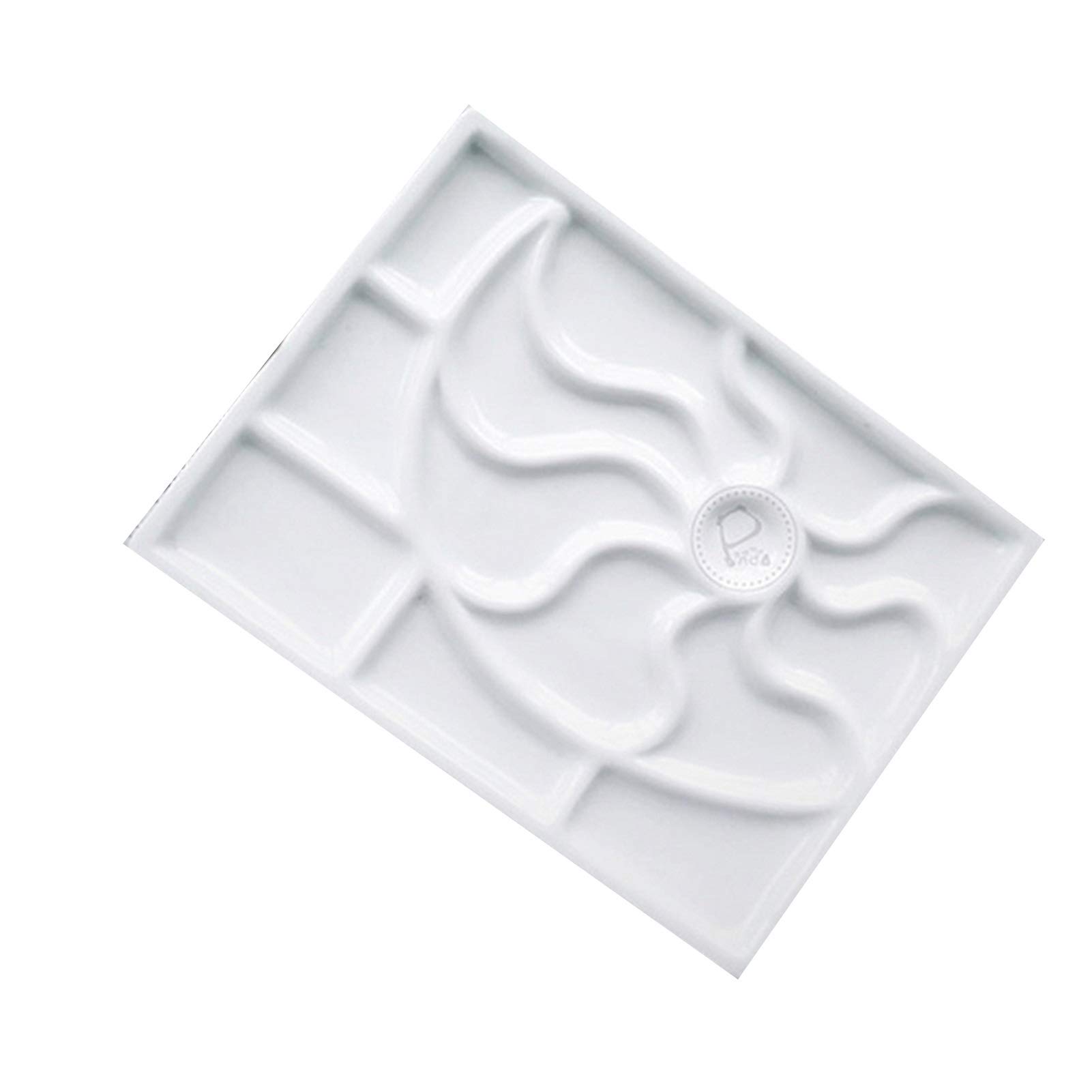 Paleta rectangular de porcelana blanca artesanal: el regalo ideal para acuarelistas