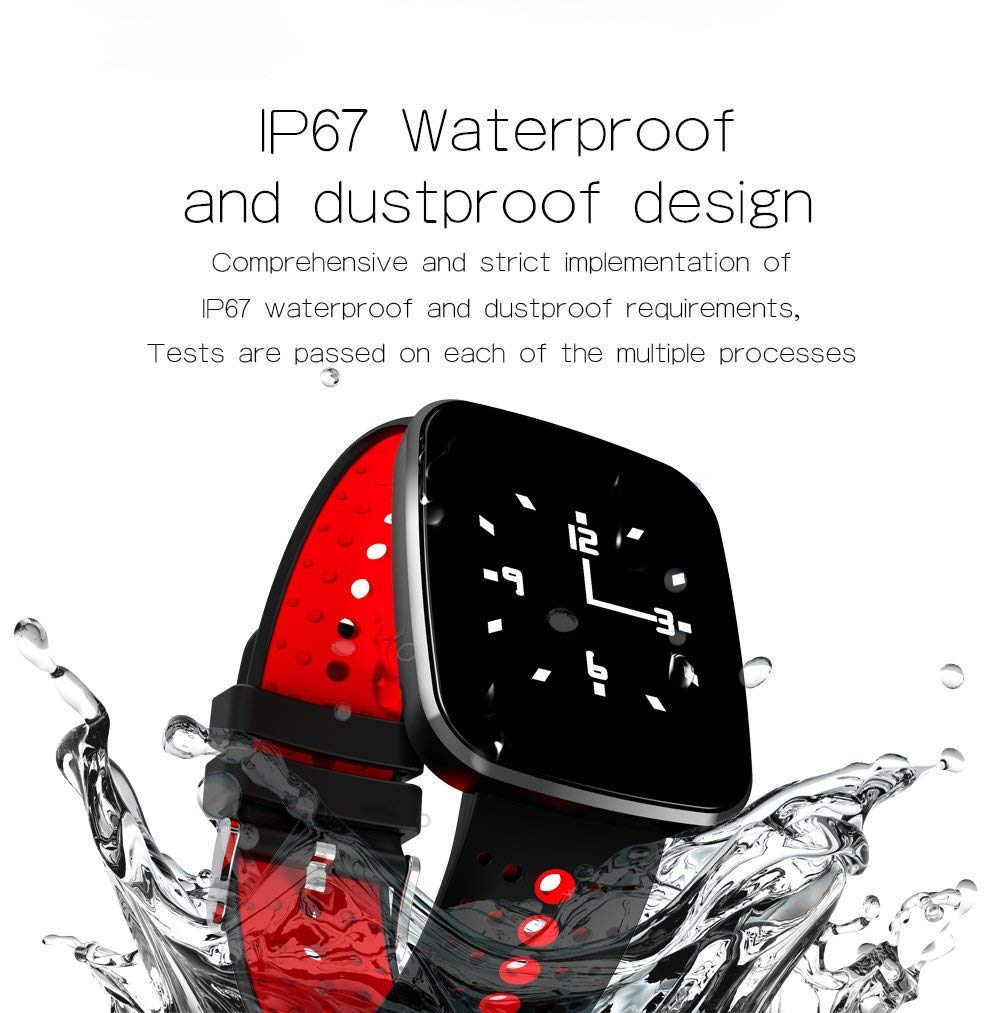 SHT Reloj de la Aptitud, perSeguidor de la Aptitud con el Monitor del Ritmo cardíaco, Monitor del sueño, Pulsera de múltiples Funciones del Monitor de la presión Arterial Bluetooth